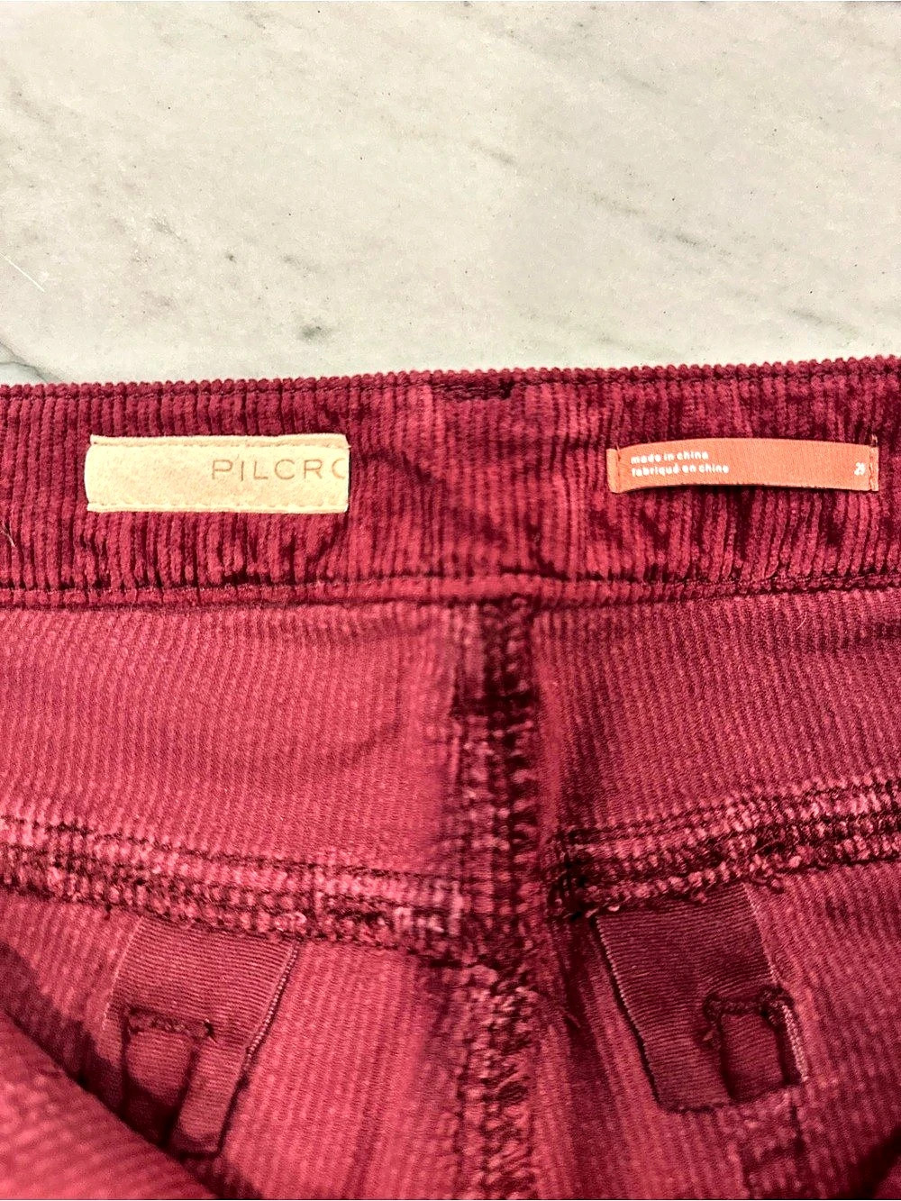 Pilcro Women’s Wide Leg Corduroy Jeans in Red Wine. Waist 29. Like New - Picture 4 of 8